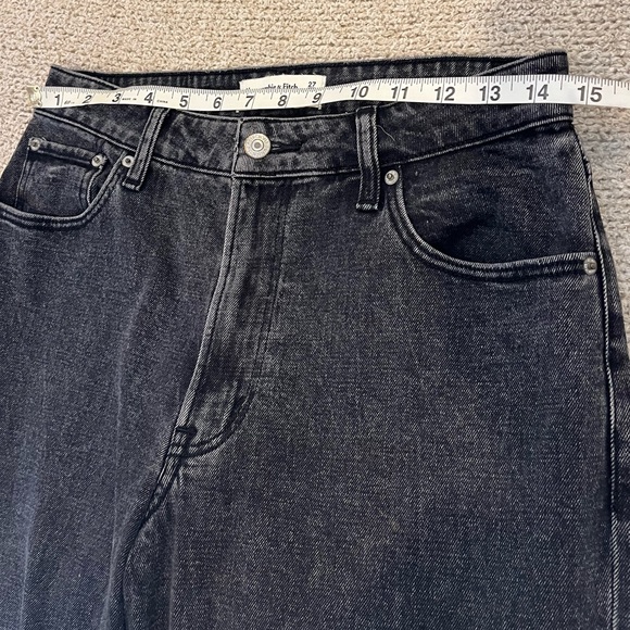 Abercrombie & Fitch Curve Love high rise Mom jeans black size 27 4 - Picture 9 of 12